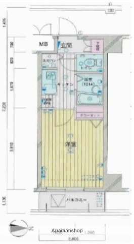 OLIO北千束(1K/4階)の間取り写真