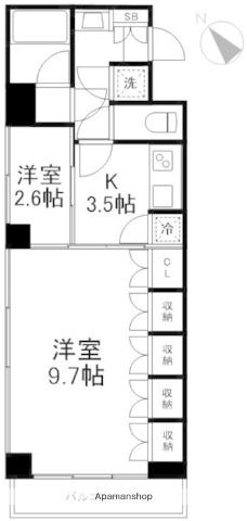 ル・パサージュ(1LDK/1階)の間取り写真