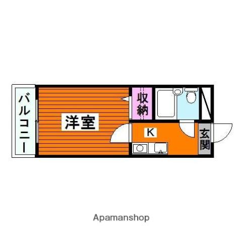 コーポタカヤマ(ワンルーム/1階)の間取り写真