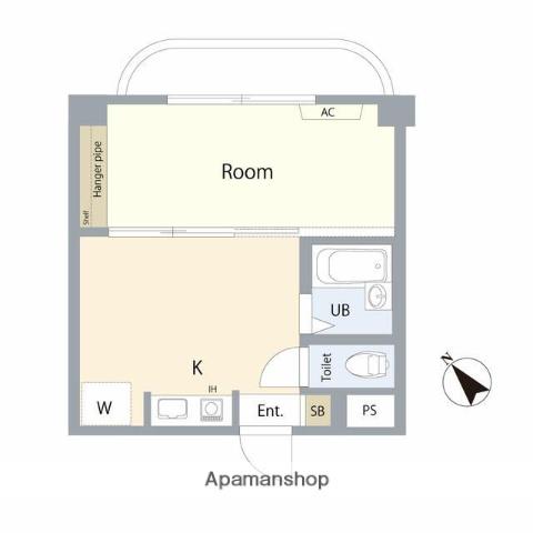 広瀬ビル(1DK/2階)の間取り写真