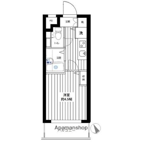 トーシンフェニックス五反田(1K/6階)の間取り写真