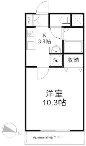 メゾンドプロヴァンス本館(1K/4階)の間取り写真