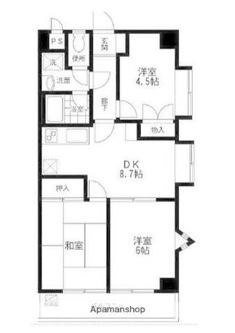 コンフォートとよくら(3DK/5階)の間取り写真