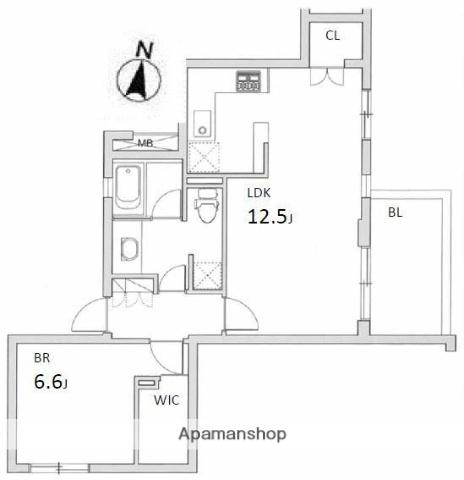 シルクハウス雪谷(1LDK/2階)の間取り写真