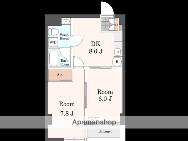 ノアール(2DK/2階)の間取り写真