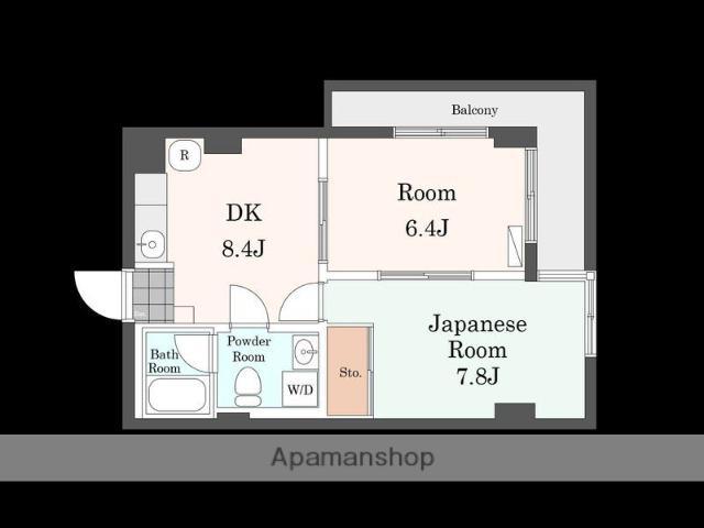 ノアール(2DK/3階)の間取り写真