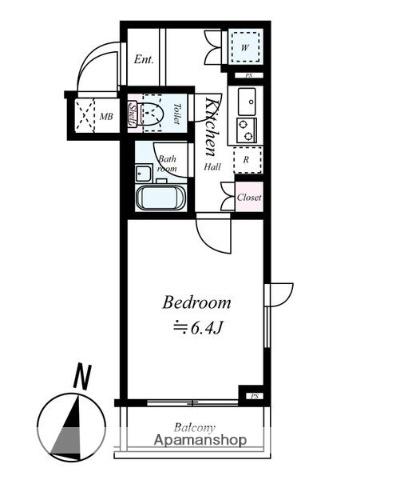 ルーブル池上六番館(1K/1階)の間取り写真