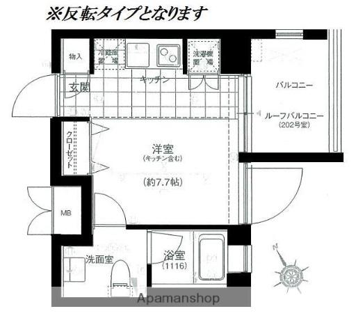 FORTIS池上(ワンルーム/6階)の間取り写真