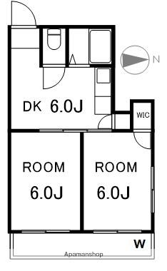 コーポホリゾンタル(2DK/2階)の間取り写真