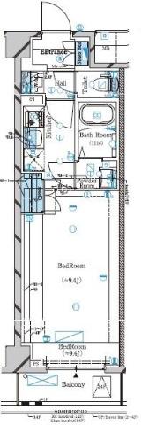 ガリシア下丸子リバーサイド(1K/4階)の間取り写真