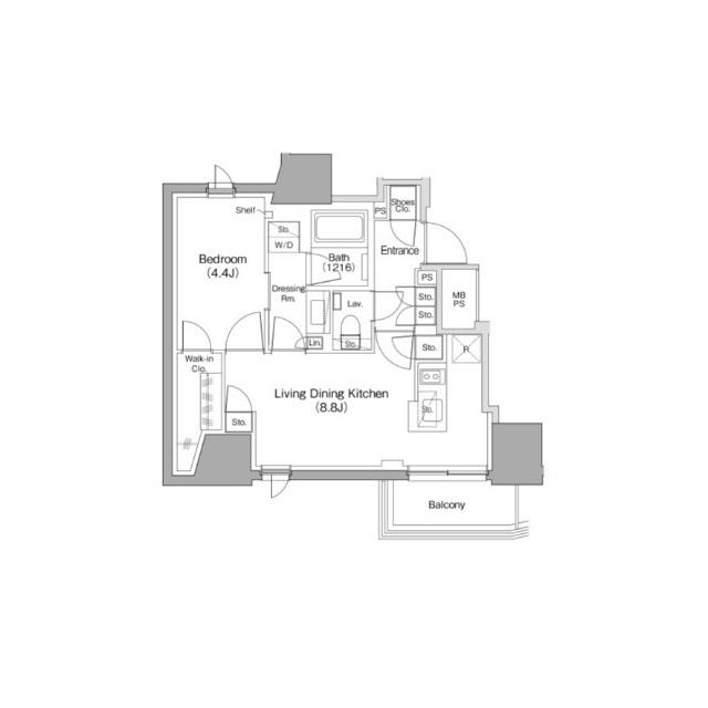 ザ・パークハビオ南大井(1LDK/9階)の間取り写真