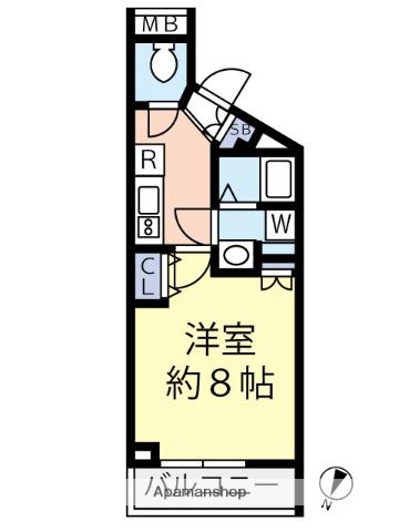 グランヴァン西馬込Ⅲ(1K/2階)の間取り写真