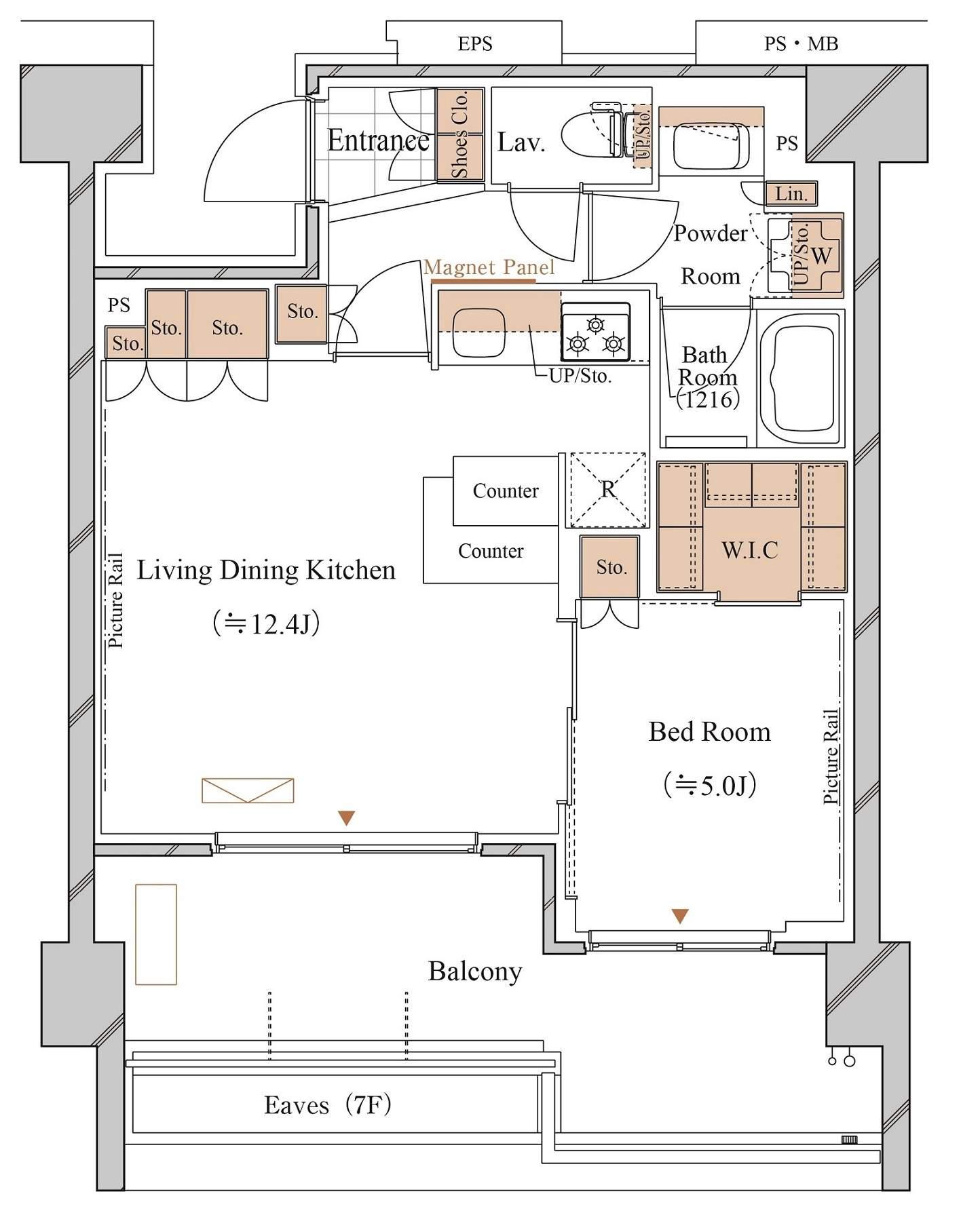 ブランシエスタ久が原(1LDK/8階)の間取り写真