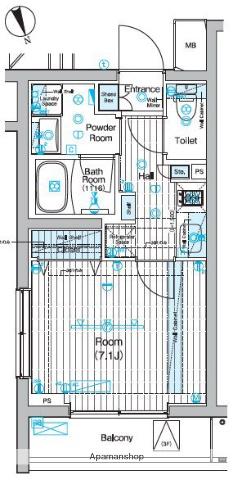ブライズ西馬込DUE(1K/3階)の間取り写真