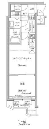 パティーナ蒲田(1DK/2階)の間取り写真