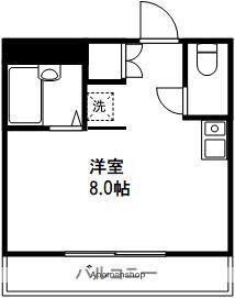 ビラ中央(ワンルーム/3階)の間取り写真