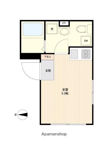 LIVEFLAT蒲田(ワンルーム/1階)の間取り写真