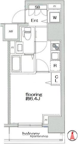 ヴェルステージ蒲田駅前(1K/7階)の間取り写真