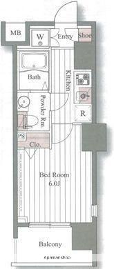 ドゥーエ大森(1K/11階)の間取り写真