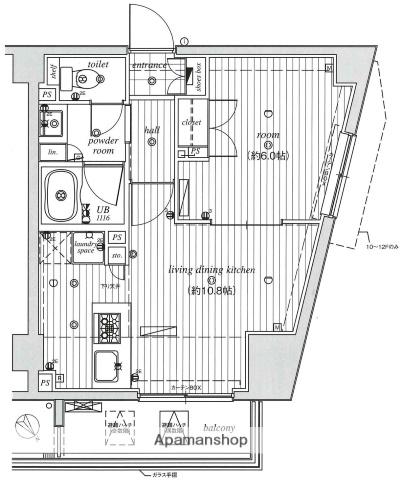 ウィスティリア大森山王(1LDK/10階)の間取り写真