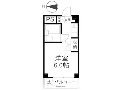 ピュアコーポヤマザキ(ワンルーム/2階)の間取り写真