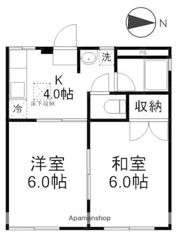 グランデール大井(2K/2階)の間取り写真