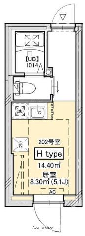 PROTO武蔵小山3(ワンルーム/2階)の間取り写真