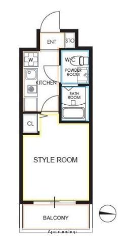 カレススタイル多摩川(1K/2階)の間取り写真