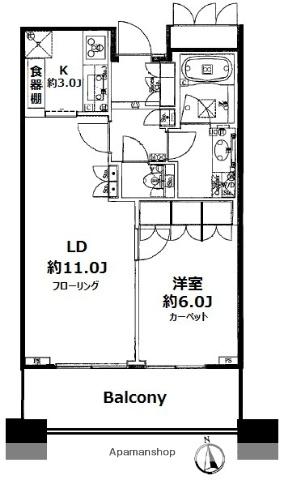 パークタワー目黒 9階階 間取り