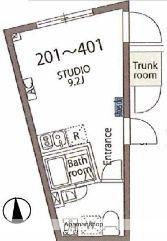 アヴァンタージュ大井町(ワンルーム/2階)の間取り写真