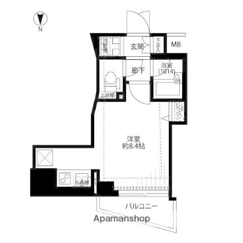 プレール・ドゥーク蒲田Ⅱ(1K/5階)の間取り写真