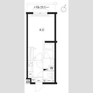 プレミアムキューブ三宿(1K/4階)の間取り写真