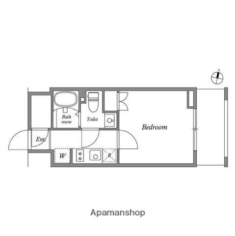 GRANPASEO目黒(1K/4階)の間取り写真