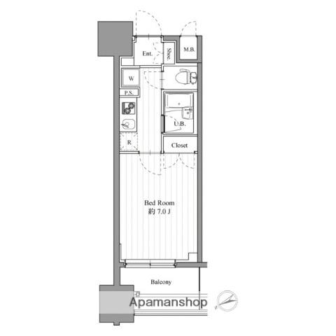 スペーシア梅屋敷(1K/5階)の間取り写真