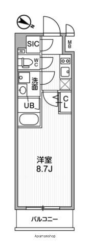 ALTERNA北品川(1K/12階)の間取り写真