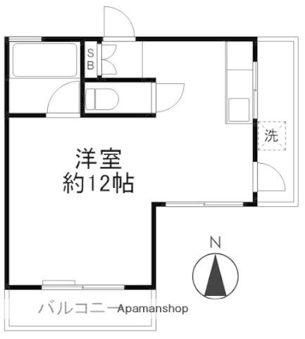 シャトーナベシマ(ワンルーム/3階)の間取り写真