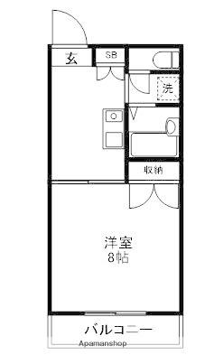 ソルトハイムⅡ(1DK/1階)の間取り写真