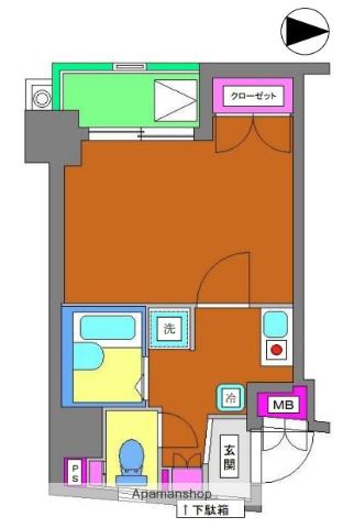 エスコート大森(1K/3階)の間取り写真