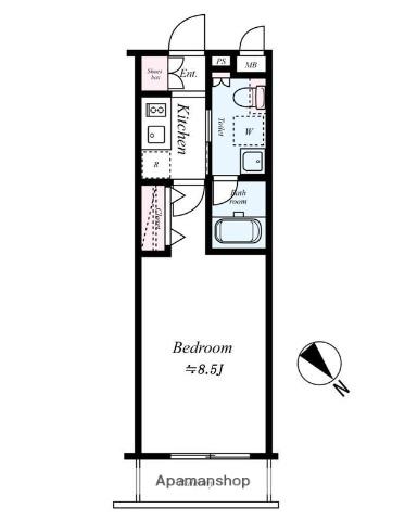 ヴォーガコルテ蒲田南(1K/1階)の間取り写真