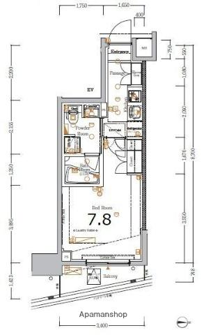 ジーベック大鳥居アジールコート(1K/5階)の間取り写真