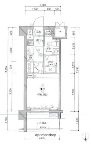 アルテシモ レガ(1K/6階)の間取り写真