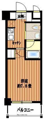 フォルティス大森(1K/6階)の間取り写真