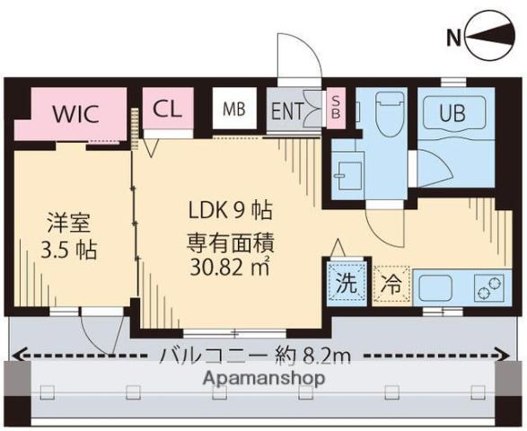 MIA CASA Ⅰ(1LDK/6階)の間取り写真