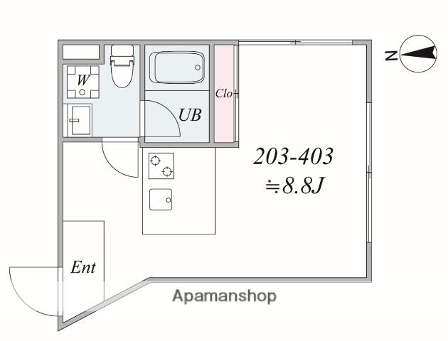 TRIAS113(ワンルーム/2階)の間取り写真