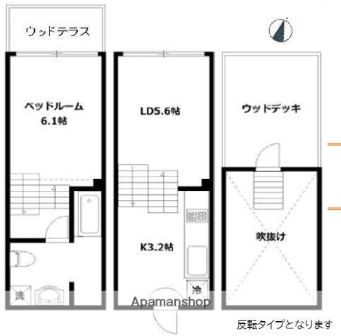 ＨＩＫＥーＳＫＩＰ　ＦＬＯＯＲ　ＴＥＲＲＡＣＥ　ＨＯＵＳＥー(1LDK)の間取り写真