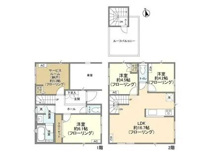 京浜急行電鉄空港線 穴守稲荷駅 徒歩9分 2階建 築1年(2SLDK)の間取り写真