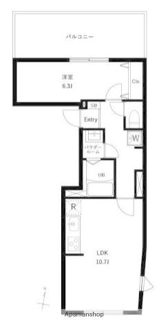 WHARF蒲田ウエスト(1LDK/4階)の間取り写真
