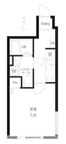 WHARF蒲田ウエスト(1K/4階)の間取り写真