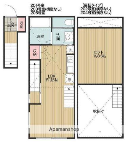 ルミナス桜坂(1LDK/2階)の間取り写真