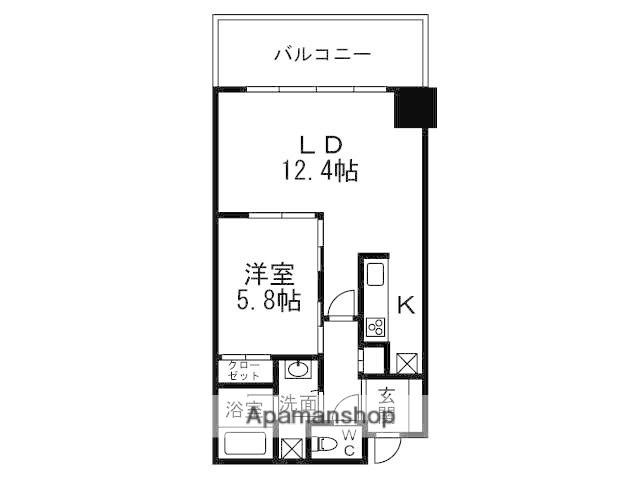 大崎ウエストシティタワーズW棟(1LDK/4階)の間取り写真